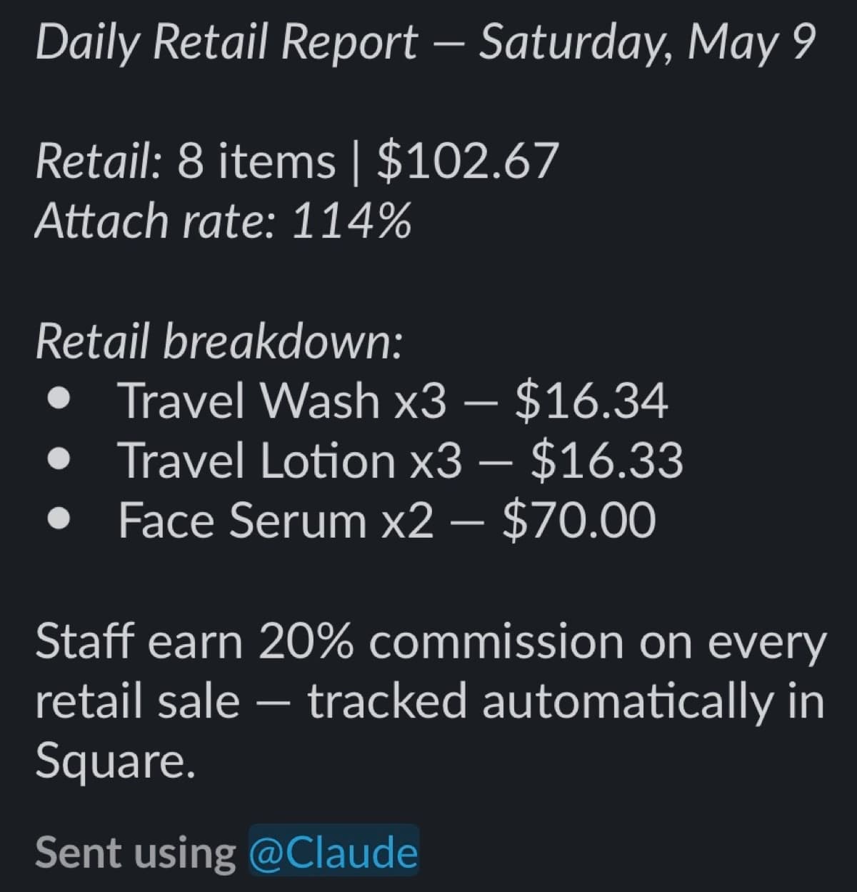 Daily Attach-Rate Report — example 1